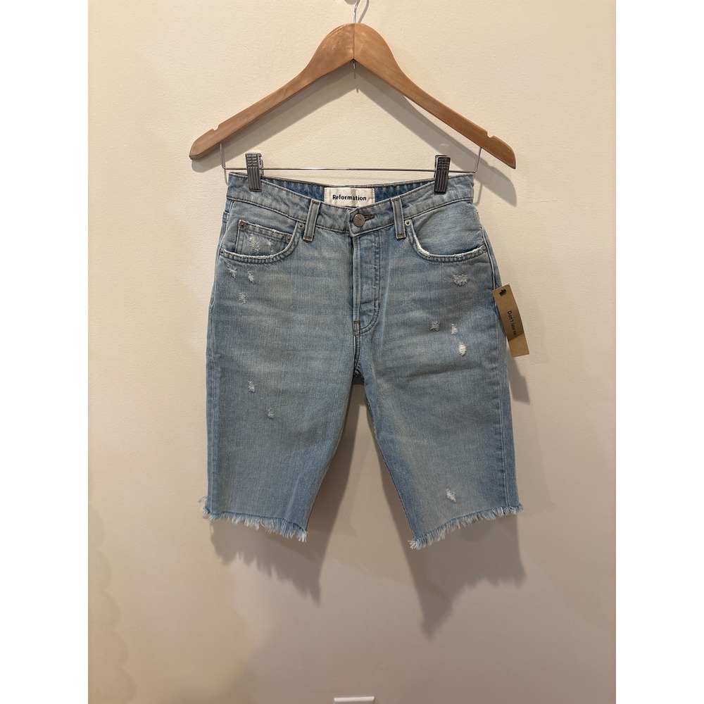 NWT Reformation Bermuda Shorts Skye Wash Size 24